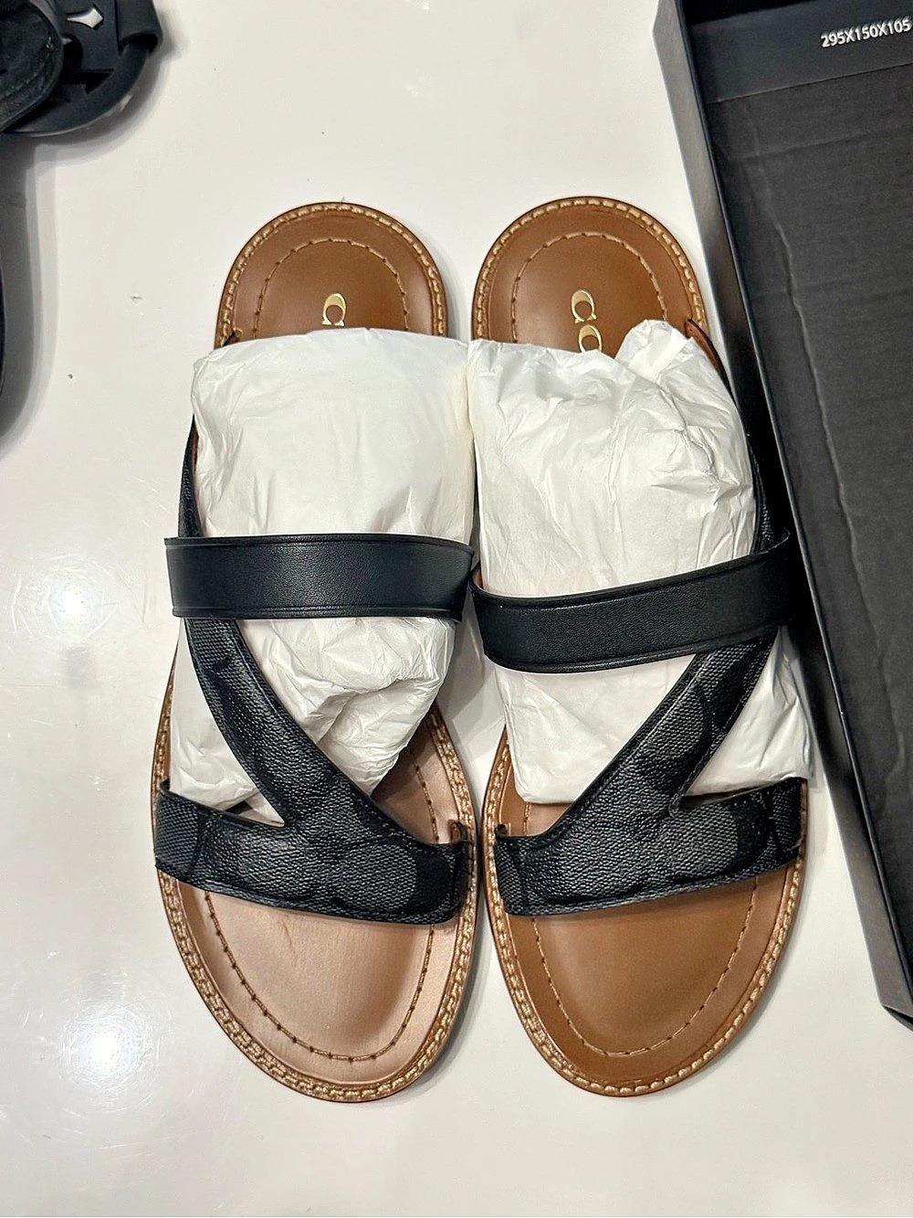 COACH Harlan Sling Tr Sandal Black & Brown Sandals US 8.5 B
